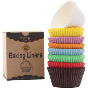 Caissette Muffins Papier Standard,200 Pièces,Multicolore Moule Muffins Papier,Parchemin Résistant À La Graisse,Pour Fêtes & Anniversaires & Mariages & Pâtisserie,Dimensions Standard - Neuf