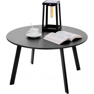 Ulteronixshop-Table D'appoint, Ronde, En M&eacute;tal, Basse, Avec Pieds R&eacute;glables, Pour Jardin, Canap&eacute;, Noire, Diam&egrave;tre X Hauteur : 70 X 40 Cm - Neuf