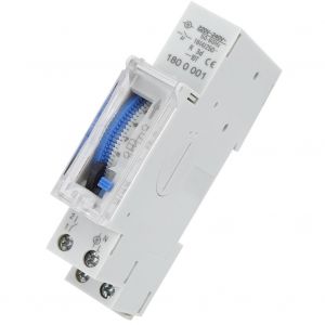 Minuterie mecanique SUL180a 15 minutes 24 heures sur rail DIN, relais temporise 220 V - Neuf