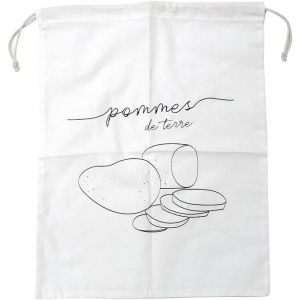 47067 Sac de conservation pour pommes de terre,sac de conservation en coton,sac pomme de terre,Coton,Blanc,41,5 x 32,3 cm - Neuf