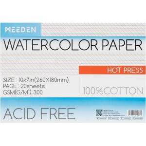 Carnet De Papier Aquarelle: 20 Feuilles De Carnet Aquarelle 26 X 18cm - 100% Coton - 300 Gsm Bloc De Papier Aquarelle Sans Acide Pour Aquarelle Gouache Encre - Grain Satiné - Neuf