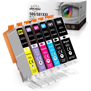 PGI-580XXL CLI-581XXL Cartouche d'encre Compatibles pour Canon 580 Canon 581 pour Canon Pixma TS8250,Canon pixma TS8351 TS8150 TS8151 TS8152 TS8251 TS8252 TS8352 TS9155 TS9150 (6 Pack) - Neuf