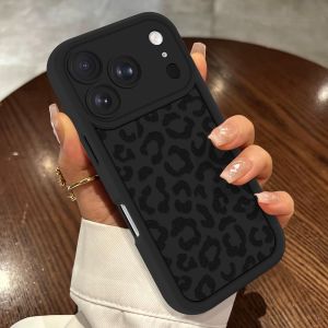 ELVORIX-pour iPhone 17 Pro Max Coque, Souple Mince Silicone Protective Case Cover avec L&eacute;opard Motif Phone Case pour Femme Homme Antichoc Anti-Rayures Protection Housse Etui &Eacute;tui - Noir - Neuf