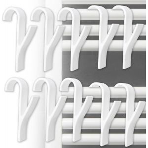 Eryi-Crochet Seche Serviette 10 Pièces, Plastique Dur Blanc Crochet Radiateur Seche Serviette, Imperm Éable Robuste Crochet Seche Serviette Salle De Bain, Crochet Radiateur Salle De Bain Cuisine - Neuf