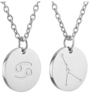 Kal-Zodiac Chain - Collier Pendentif Zodiaque Or/Argent/Or Rose I Collier Zodiaque Acier Inoxydable Femme, Collier Acier Inoxydable Femme - Neuf