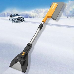 Pelle de déneigement de voiture à LED avec lumières Grattoirs à glace télescopiques Outil de brosse à neige automobile multifonctionnel pour camions et - Neuf