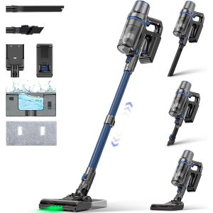 SUBZONAL-A10 Aspirateur Balai sans Fil avec Fonction Nettoyage, Aspirateur sans Fil Puissant 45K Pa/550 W/60 Min, Aspirateur Balai avec Mode Automatique et écran LED, Batterie Amovible - Neuf