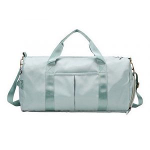 Sac de voyage portable en polyester vert avec compartiment &agrave; chaussures et s&eacute;paration sec/humide - Neuf