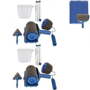 Kit de 6 rouleaux &agrave; peinture avec rallonges pour murs et plafonds - Neuf