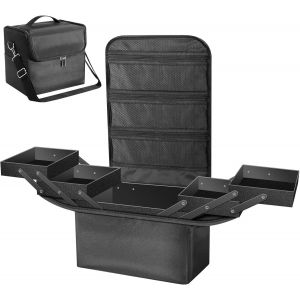 TIANYI-Malette Maquillage Valise Maquillage Professionnel Noir Malette Onglerie Vanity et Trousses à Maquillage Malette Rangement Maquillage Malette Coiffure Rangement Onglerie - Neuf