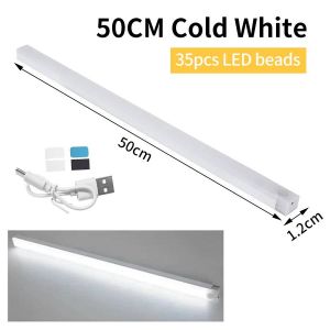Lampe d'armoire LED à détecteur de mouvement,veilleuse à induction aste,lampe de détecteur portable sans fil,rétroéclairage d'escalier de cuisine--50CM Cold White - Neuf