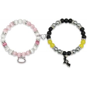 Kal-Bracelets Assortis,Bracelets Relationnels,2pcs Bracelets Magn&eacute;tiques Pour Couple,Bracelet Pour Petit Ami Petite Amie,Cadeau Mode Pour La Saint-Valentin - Neuf