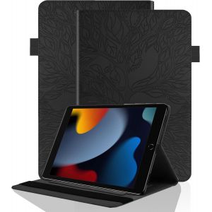 LORANKA-Coque per iPad 10,2 Pouce 9&egrave;me G&eacute;n&eacute;ration 2021/iPad 8&egrave;me G&eacute;n 2020/iPad 7&egrave;me G&eacute;n 2019 &Eacute;tui Cuir PU Housse de Protection Flip Portefeuille Cover Case avec Fonction Support, Noir - Neuf
