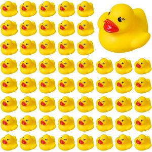 KALANKA-60 Pcs Canard Vibrant, Canard en Caoutchouc Jouet, Jouet de Baignoire Caoutchouc, Mini Petits Canards, Jouets de Bain en Caoutchoucs, Canards de Bain pour Douche / Anniversaire / Articles De - Neuf