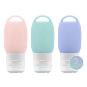 Bouteille de voyage en silicone 3pcs &eacute;tanche et compressible tube de voyage ensemble,r&eacute;cipient rechargeable - Neuf