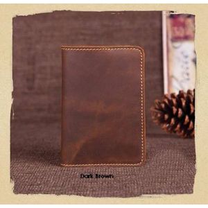 Portefeuille de passeport unisexe en cuir v&eacute;ritable pour femmes et hommes,couverture de passeport Vintage en cuir de vache,porte-carte de cr&eacute;dit,portefeuille de voyage--Dark Brown - Neuf