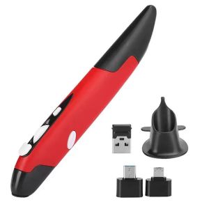 Souris ergonomique souris stylo type souris USB ordinateur PC pi&egrave;ces rouge - Neuf