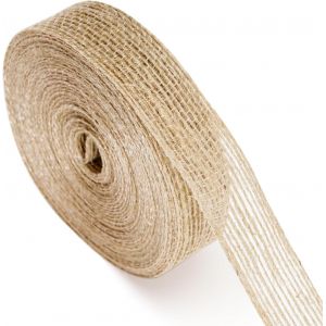 Ruban Toile De Jute 2cm,10m Rouleau Jute Rétro,Naturel Pour Bricolage,Fleuriste,Emballage Cadeau,Noël,Décoration De Mariage - Neuf