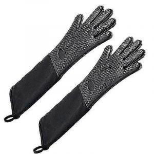 Mitaines De Four En Silicone Extra Longues Résistantes À La Chaleur Avec Doublure En Coton Pour La Cuisson,Le Barbecue,Les Grillades - Neuf