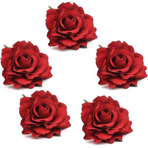 6 Pcs Broche À Cheveux, En Forme De Fleur De Rose, Pour Femme, Idéale Comme Accessoire De Cheveux De Mariage, Déguisement De Flamenco, Costume De Carnaval - Neuf