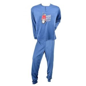 Pyjama Homme Long Sweet Secret C2690 Scooter Bleu - Neuf