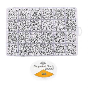 1200pcs Lettre Perles Tri&eacute; Alphabet Perles Lettre Perles Kit Lettre Perles Lettre Ronde Compatible Avec Bijoux Maki - Neuf