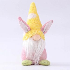 Lapin de P&acirc;ques Gnome Ornement Super Mignon Sans Visage Poup&eacute;e Cr&eacute;ative Festival D&eacute;coration Pour La Maison Salon Chambre Jaune - Neuf