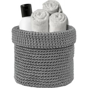 Eryi-Paniers De Rangement Boîtes De Rangement Organisateur Décoratifs Panier En Tissu Pour Petits Objets Serviettes Et Articles De Toilette 1 Pc 17x17 Cm - Neuf