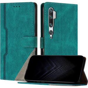 Kal-&Eacute;tui Pour Xiaomi Mi Cc9 Pro/Note 10 /Note 10 Pro, Housse En Cuir Pu Avec [Protection Antichoc Tpu] [Fonction Support] [Porte-Cartes ] Antichoc Magn&eacute;tique Coque Pour Mi Cc9 Pro - Vert - Neuf