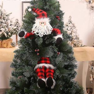 Arbre de no&euml;l de Topper avec Tissu Santa pour la D&eacute;coration de la Maison - Neuf