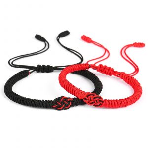 2pcs / Set Bracelets De Couple Tissés À La Main N?ud Chinois Sans Fil Love Lucky Bracelet - Neuf