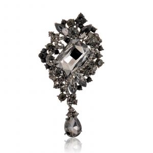 Broche De No&euml;l En Cristal, Broche Corsage, Accessoire De Mode, Taille Unique, Grise - Neuf