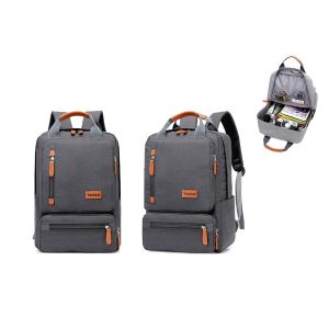 Lot de 2 sacs &agrave; dos en toile pour homme, id&eacute;aux pour ordinateur portable et voyages. Grande capacit&eacute;, r&eacute;sistants, bretelles r&eacute;glables, compatibles avec les ordinateurs portables jusqu'&agrave; 15 pouces. - Neuf