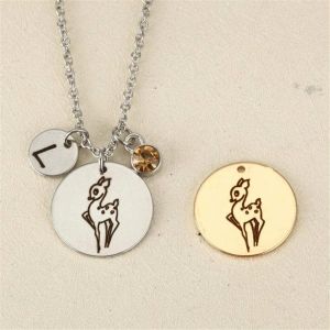 Mignon Deerlet Lettre L Strass Pendentif Collier V&ecirc;tement Accessoire (Or) - Neuf