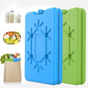 Eryi-4 Pièces Pain De Glace Pour Sac Isotherme, Bloc De Glace, Pain De Glace Congélation Utilisés Pour Conserver La Fraîcheur Des Aliments, Adaptés À L'école Et À L'extérieur (Bleu-Vert) - Neuf