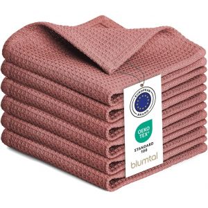 Eryi-Torchon Cuisine 30x30 Cm - Lot De 10 Torchon Coton 100% - Torchons De Cuisine Gaufrés Lavable En Machine À 60°C - Torchon Vaisselle Super Absorbant - Serviettes Et Torchons À Vaisselle - Rose - Neuf
