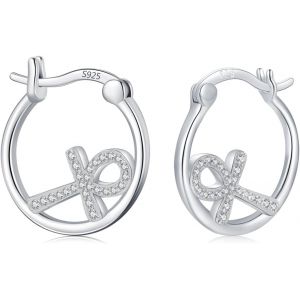 Chenquansarl-Boucles D'oreilles En Forme De Croix En Argent Sterling 925 Avec Opale - Boucles D'oreilles Créoles Religieuses En Forme De Croix - Cadeau D'anniversaire, De Noël Pour Femme, Fille, Mama - Neuf