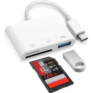 meimie-Usb C Lecteur De Carte Sd, Adaptateur Carte Sd Usb C Avec Usb 3.0 Port Et Double Emplacement Micro Sd/Tf, Adaptateur De Carte Mémoire De Photographie Pour Phone 15/16, Galaxy S23/S22, Xiaomi, Etc - Neuf
