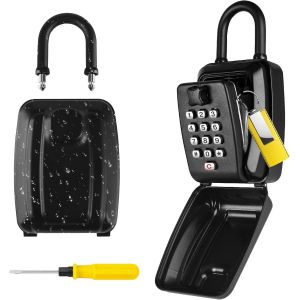Key Box with Removable Handle,Large Waterproof Key Box with 12 Digit Code,Waterproof and Rust Safe Key Box for Home Garage School - Neuf