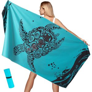Grande Serviette De Plage En Microfibre 100 X 200 Cm,Serviette De Plage R&eacute;sistante Au Sable,Serviette De Sauna Compacte Et &Agrave; S&eacute;chage Rapide Xxl,Serviette De Voyage Pour Plage,Gym,Voyage.[O194] - Neuf
