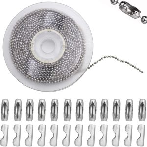 Mevronisshop-10m Chaine Boule Acier Inoxydable 2,4 Mm,Avec 50 Connecteurs De Cha&icirc;ne De Billes Cha&icirc;ne &Agrave; Rouleaux Perl&eacute;e Inoxydable Cha&icirc;ne Boule Pour La Cr&eacute;ation De Porte-Cl&eacute;s Bijoux Colliers Bracelets - Neuf