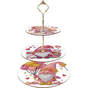 Support &Agrave; Dessert Peinture Diamant 3 Niveaux 25x32cm Diamant Painting Support &Agrave; Cupcakes Broderie Diamant &Agrave; Plusieurs Niveaux P&acirc;tisserie Tour D'exposition Diamond Painting Ornements Gnome Nain - Neuf