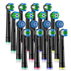 Paquet De 4 Têtes De Brosse À Dents Compatibles Avec La Plupart Des Brosses À Dents Électriques Oral B,Paquet De 4 Têtes De Brosse À Dents De Rechange,Blanc.16pack-B-Black - Neuf