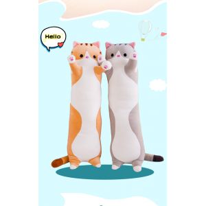 Longue bande de chat coussin fille lit de couchage pince &agrave; jambes grande poup&eacute;e en tissu coussin long chat peluche jouet - Neuf