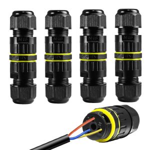 Connecteur Raccord Electrique Etanche, Boite Derivation Etanche Electrique Exterieur IP68 3 P&ocirc;les, Bo&icirc;te de Distribution Ext&eacute;rieure Domino Etanche pour &Oslash;3.55-10 mm de Diam&egrave;tre de C&acirc;ble (4 Pi&egrave;ces) - Neuf
