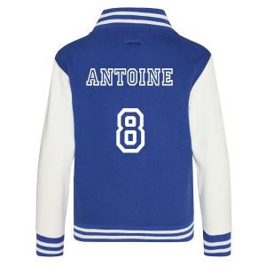 Veste Sweat Teddy Enfant Style Coll&egrave;ge Am&eacute;ricain Personnalis&eacute;e - Coloris Au Choix - Neuf