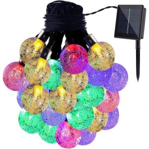 Kal-Led Lampes Solaires, Étanche 20ft 30 Led Boule De Cristal De Lumières D'intérieur Éclairage Extérieur Fée Globe Pour Le Jardin, Patio, Noël, Mariage, Maison, Décoration De Fête (Multicolore) - Neuf