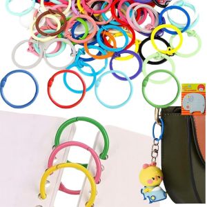 Anneaux De Livre Colorés,30pcs Anneaux De Reliure 25mm,Anneaux De Livre En Métal,Carte Anneau Binder Porte Clés,Anneaux Articulés Métalliques,Anneaux De Classeur Metallique,Pour Cahier - Neuf