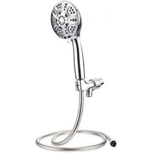 Pommeau de douche en silicone &agrave; six fonctions, tuyau haute pression, autonettoyant pour salle de bain - Neuf
