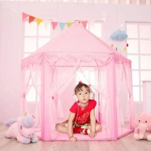 Tente De Jeu Pour Enfant - Jring - Château De Princesse Hexagone - Polyester - Rose - 53'' X 55'' - Mixte - Neuf